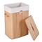 Natural Wicker Laundry Hamper With Removable Liner And PU Leather Handles 72L